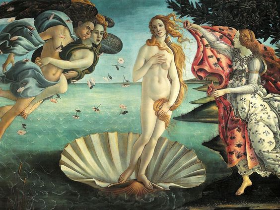 Sandro Boticelli's The Birth of Venus, 1486 Galleria degli Uffizi, Florence.